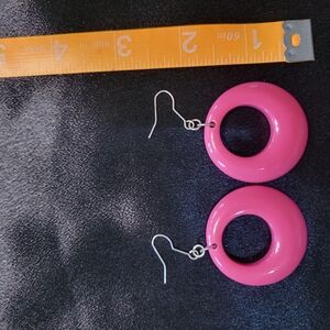 Pink Hoop Earrings